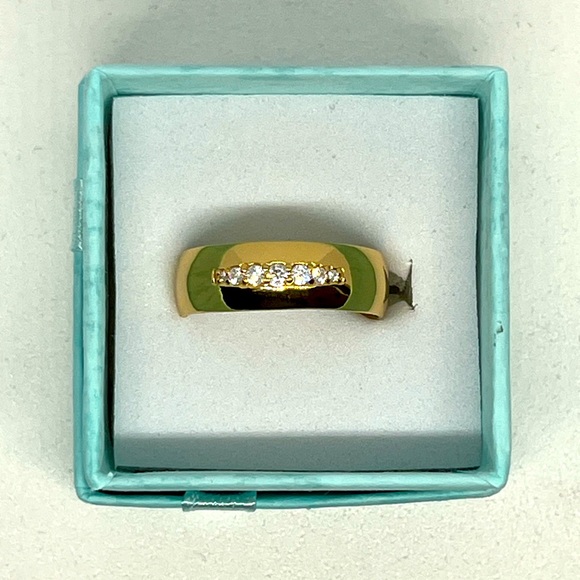 14K GOLD PLATED CZ DIAMOND RING - Picture 2 of 6